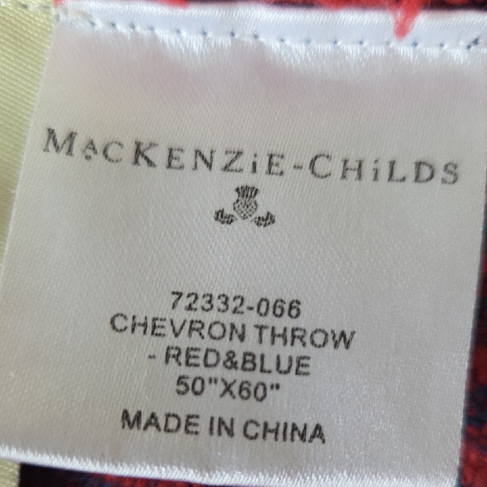 MacKenzie-Childs Red and Blue Throw - Picture 5 of 5